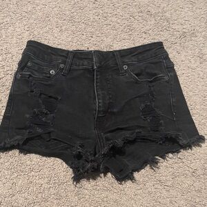 Aeropostale Black Ripped Jean Shorts